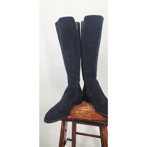 Aquatalia Knee High Suede Boots Stretch Panel Back‎ Size 9.5 Made In Italy - Picture 5 of 12